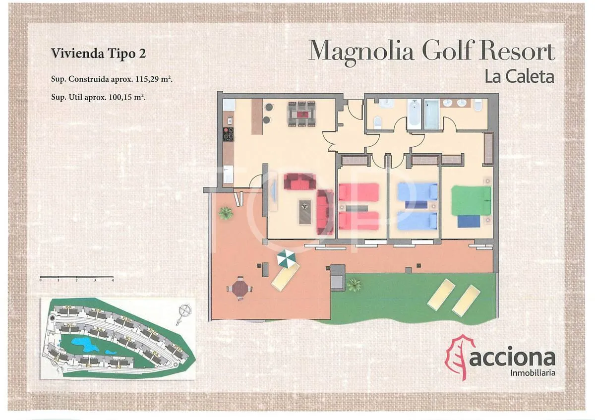 Modernes Apartment mit drei Schlafzimmern zum Verkauf in Magnolia Golf Resort, La Caleta