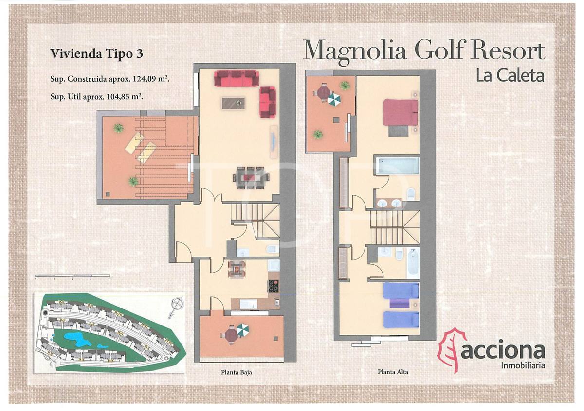 Dúplex con vistas al mar en Magnolia Golf Resort, La Caleta