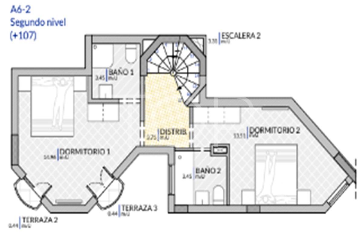 Geräumige zwei-Zimmer-Wohnung mit privater Dachterrasse in Los Cristianos