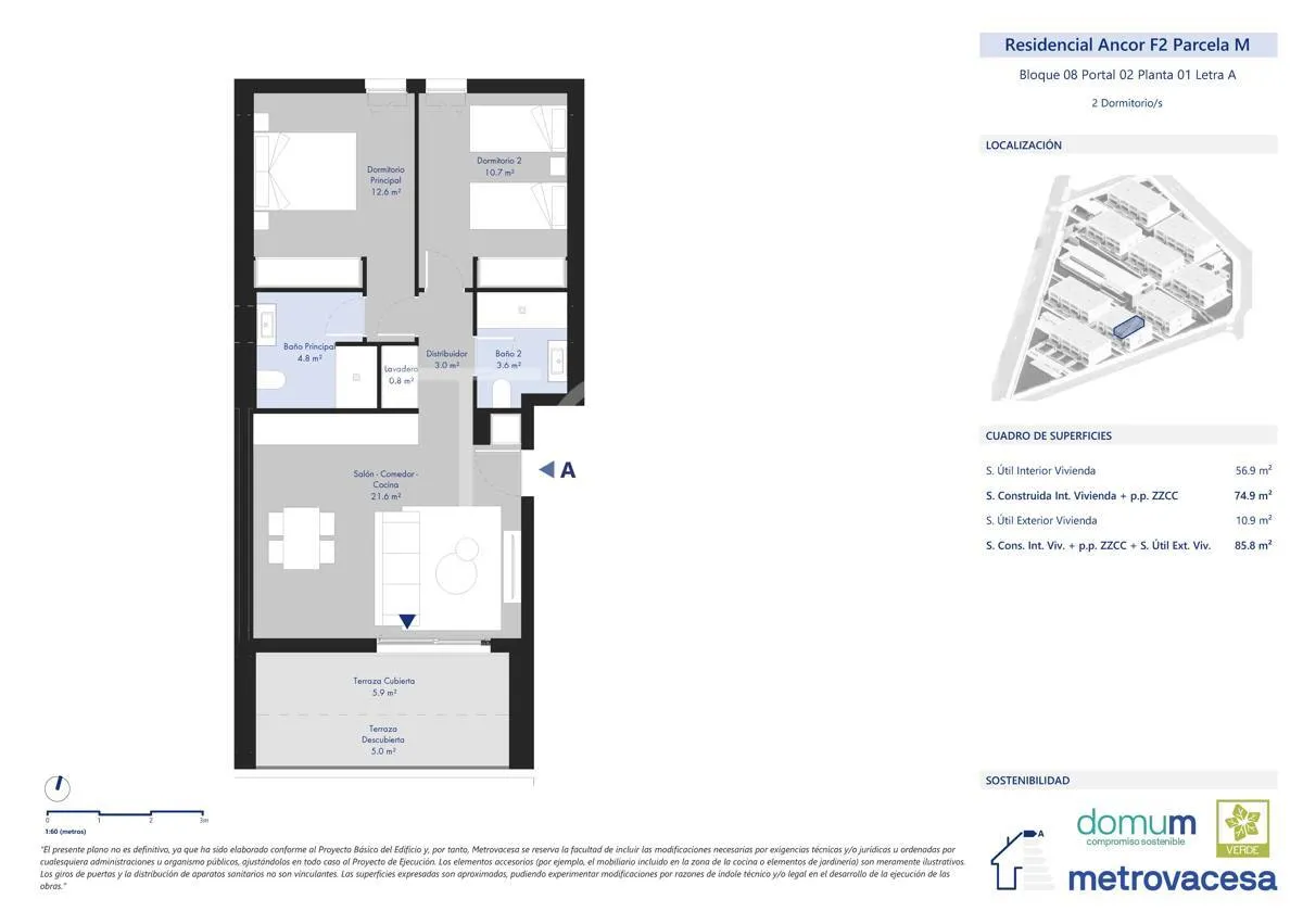 Exclusivo apartamento de dos dormitorios a estrenar en Ancor II en Abades, Tenerife