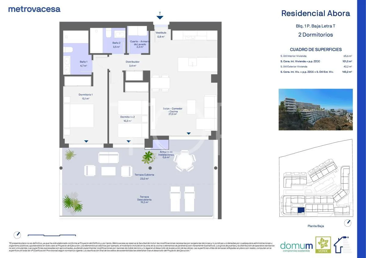 Zwei-Schlafzimmer-Wohnung in der Neubauanlage Abora in Playa Paraiso, Costa Adeje