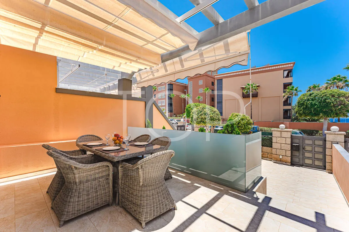 Semi-detached villa with sea views in La Caleta, just steps from the beach